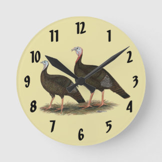 Turkeys Eastern Wild Pair Round Clock
