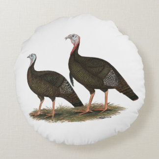 Turkeys Eastern Wild Pair Round Cushion