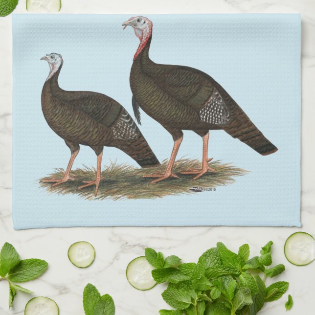 Turkeys Eastern Wild Pair Tea Towel (Folded)