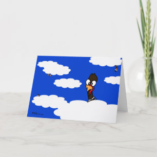 Turkeys In Flight Card