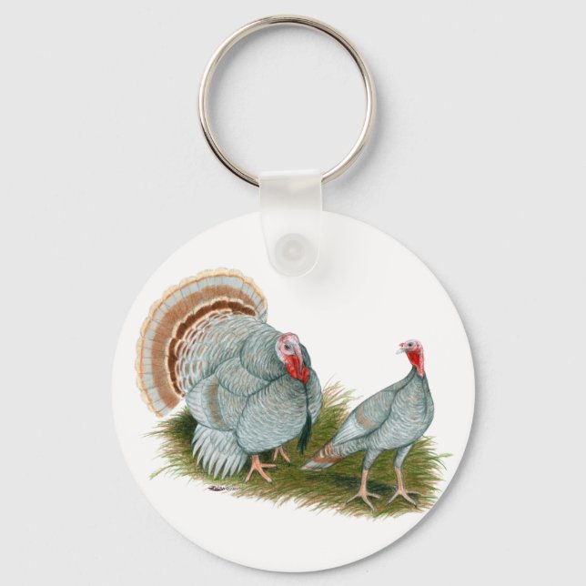 Turkeys:  Lilac Key Ring (Front)