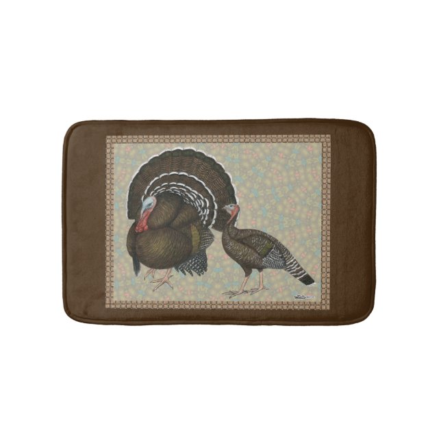 Turkeys Standard Bronze Portrait Bath Mat (Front)