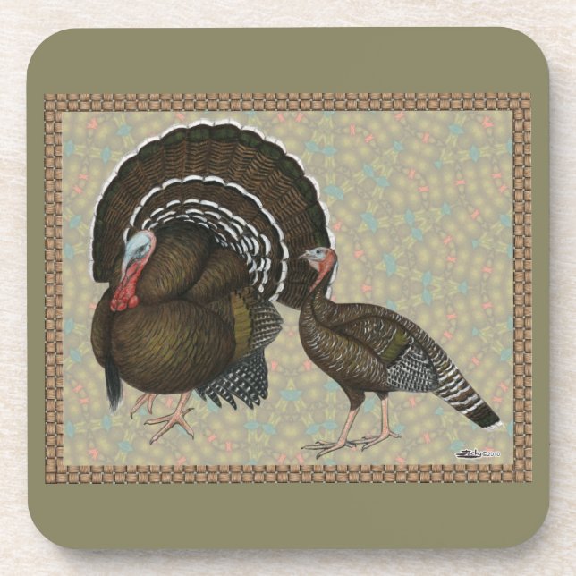 Turkeys Standard Bronze Portrait Coaster (Front)