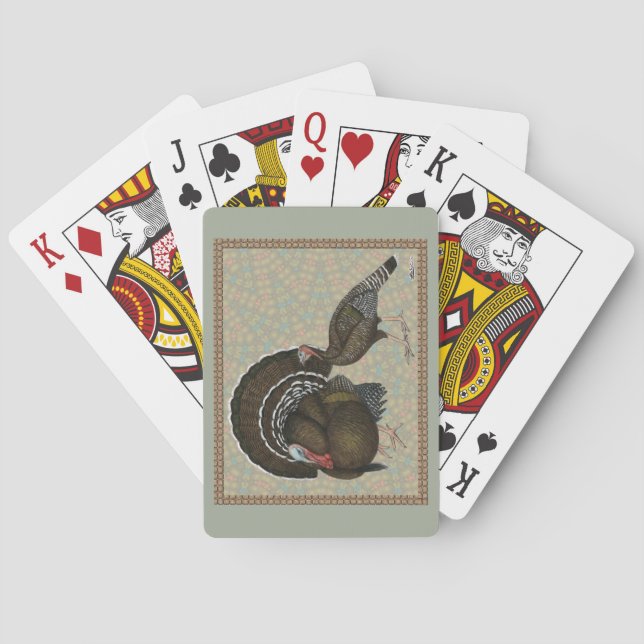 Turkeys Standard Bronze Portrait Playing Cards (Back)