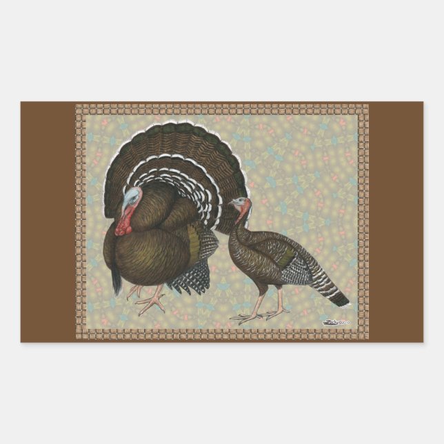 Turkeys Standard Bronze Portrait Rectangular Sticker (Front)