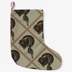 Turkeys Standard Bronze Portrait Small Christmas Stocking