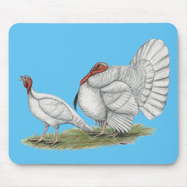 Turkeys White Holland Mouse Pad (Front)