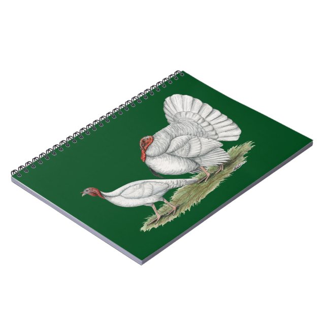 Turkeys White Holland Spiral Notebook (Left Side)