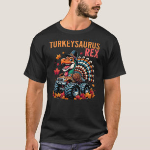 TurkeySaurus Dinosaur T Rex Driving Monster Truck T-Shirt