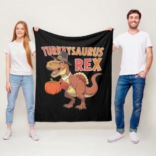 Turkeysaurus Rex Dab Turkey Dino Toddler Boys Fleece Blanket