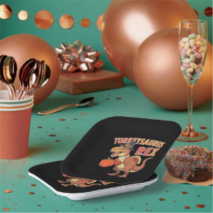 Turkeysaurus Rex Dab Turkey Dino Toddler Boys  Paper Plate