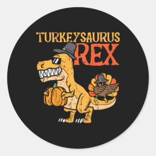 Turkeysaurus Rex Dab Turkey Dino Toddler Boys Than Classic Round Sticker