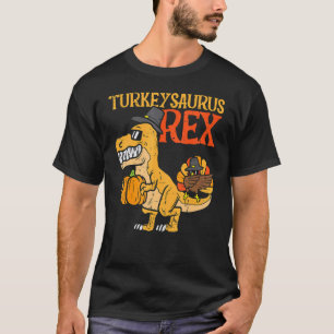 Turkeysaurus Rex Dab Turkey Dino Toddler Boys Than T-Shirt