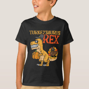 Turkeysaurus Rex Dab Turkey Dino Toddler Boys Than T-Shirt