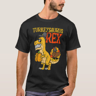 Turkeysaurus Rex Dab Turkey Dino Toddler Boys Than T-Shirt