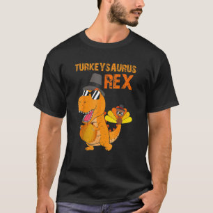 Turkeysaurus Rex Dab Turkey Dino Toddler Boys Than T-Shirt