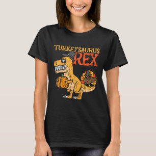 Turkeysaurus Rex Dab Turkey Dino Toddler Boys Than T-Shirt