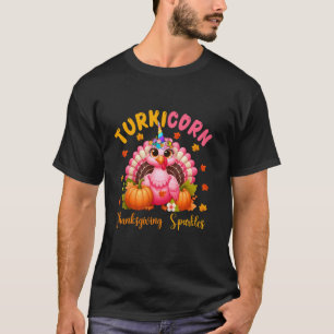 Turkicorn Thanksgiving Sparkles Cute Turkey Unicor T-Shirt