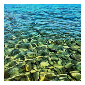 Turkish Aegean Seashore Artistic Abstract Poster