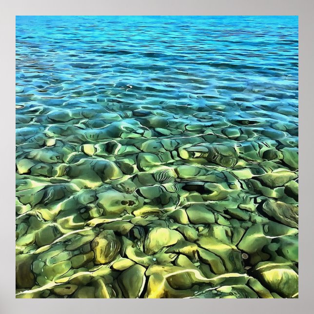 Turkish Aegean Seashore Artistic Abstract Poster (Front)