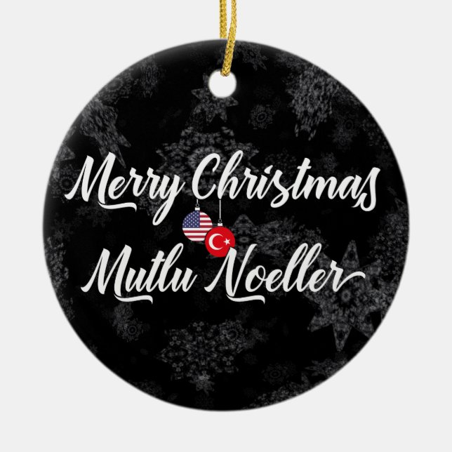 Turkish American Bilingual Holiday Decoration (Front)