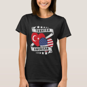 Turkish and American flag shirt Half American half