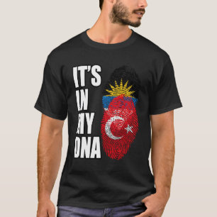 Turkish And Antiguan Mix Heritage Dna Flag T-Shirt