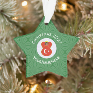 Turkish Angel Christmas Flag Personalised Ornament