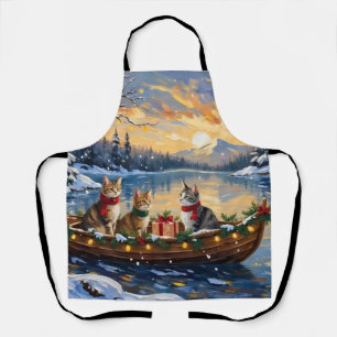 Turkish Angora Cat Christmas Boat Holiday Apron