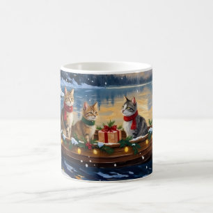 Turkish Angora Cat Christmas Boat Holiday Coffee Mug