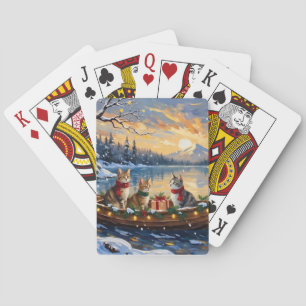Turkish Angora Cat Christmas Boat Holiday Playing Cards