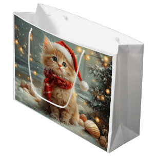 Turkish Angora Cat Christmas Vintage Beach Large Gift Bag