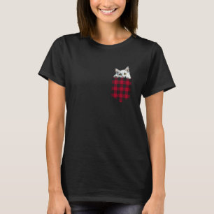 Turkish Angora Cat In Pocket Peeking Kitten Lover T-Shirt