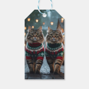Turkish Angora Cats Christmas Snow Holiday Gift Tags