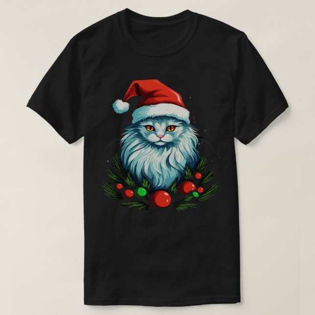 Turkish Angora Christmas T-Shirt (Design Front)