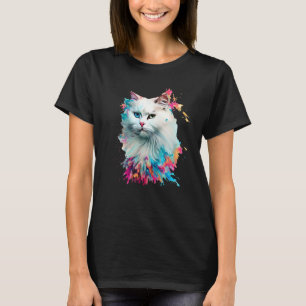 Turkish Angora Colourful Splashes Of Paint, Abstra T-Shirt