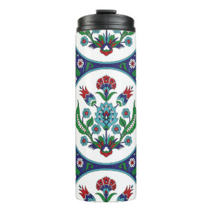 Turkish arabic, tulip flowers, seamless pattern. thermal tumbler