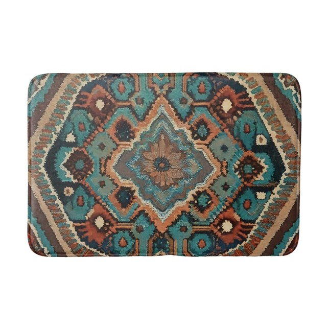 Turkish Beautiful Old Pattern Modern Collection Bath Mat (Front)