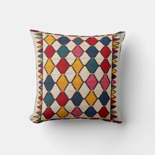 Turkish Boho Meets Modern: White Kilim Pillows  (Front)