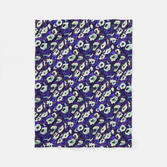 Turkish Boncuk Eye Shaped Amulet Bizarre Art Fleece Blanket (Front)