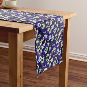 Turkish Boncuk Eye Shaped Amulet Bizarre Art Short Table Runner