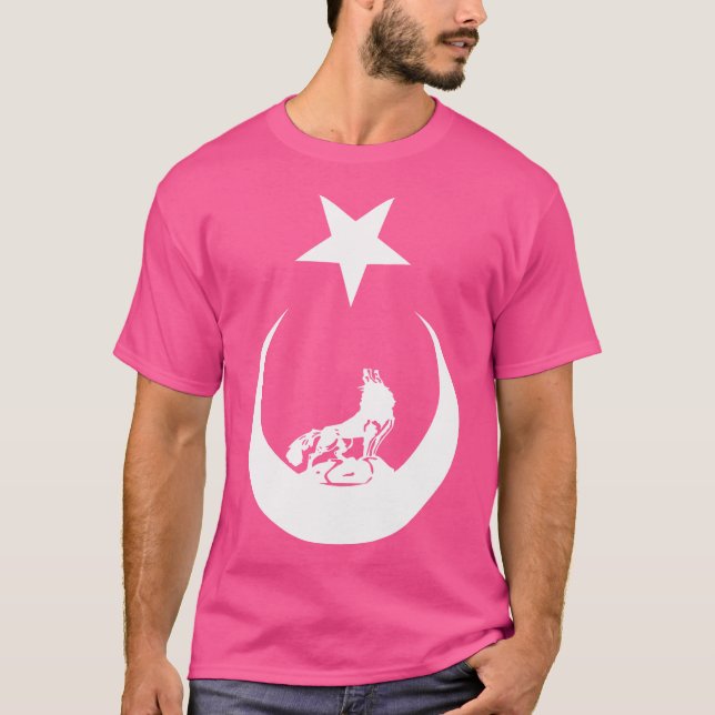 Turkish Bozkurt Grey Wolf Flag T-Shirt (Front)