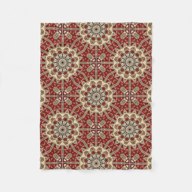 Turkish carpet kaleidoscope fleece blanket (Front)