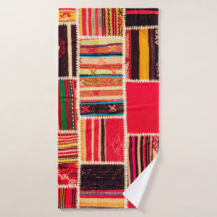 Turkish carpet patchwork handmade. Patchwork patte Bath Towel