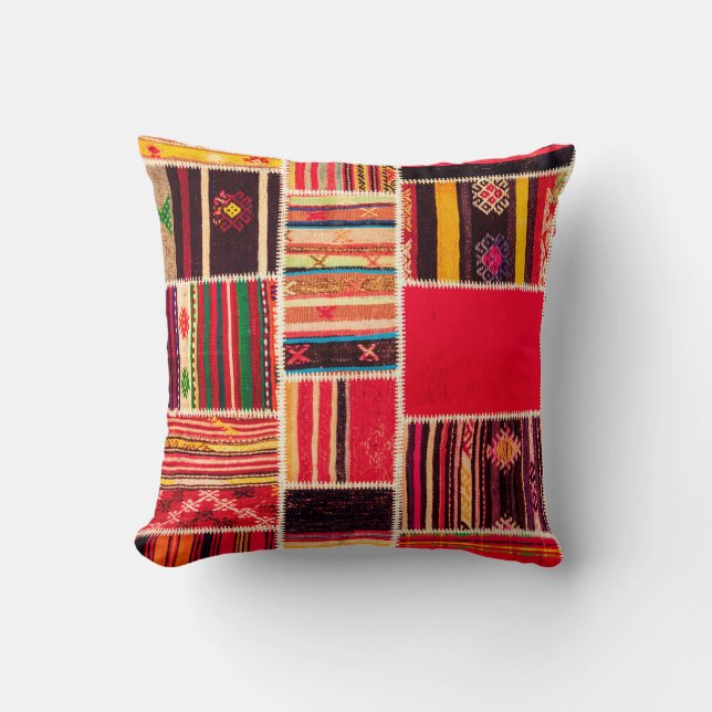 Turkish carpet patchwork handmade. Patchwork patte Cushion (Front)