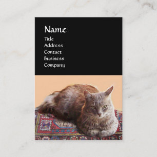 TURKISH CAT ON THE OLD CARPET MONOGRAM BUSINESS CARD