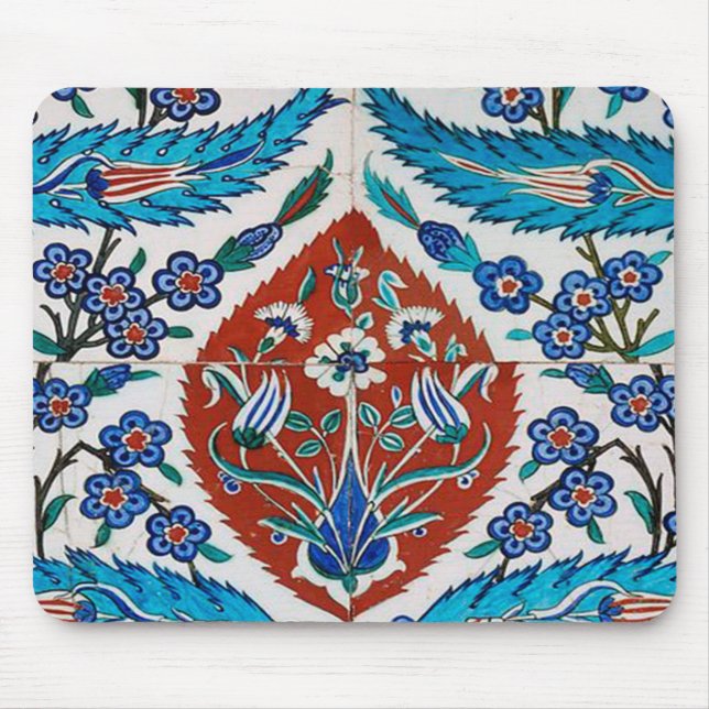 Turkish Ceramic Floral Mouse Pad (Front)