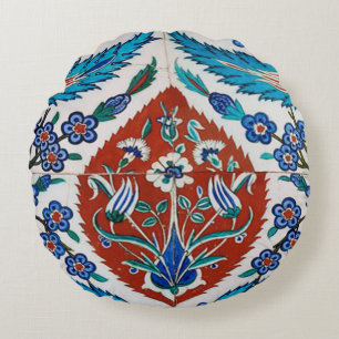 Turkish Ceramic Floral Round Cushion
