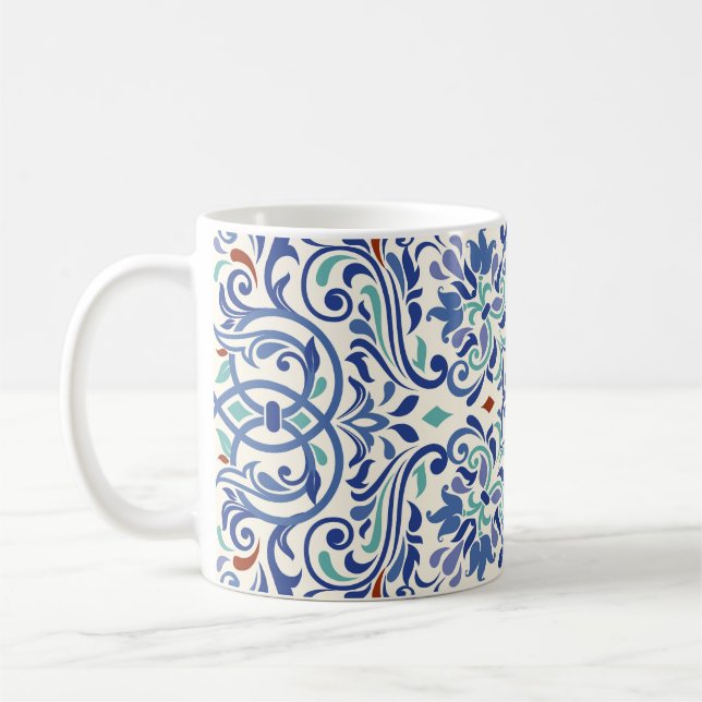 Turkish Colourful: Endless Tile Elegance. Coffee Mug (Left)