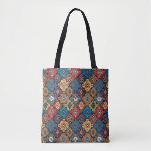 Turkish Colourful Ethnic Motif Pattern  Tote Bag